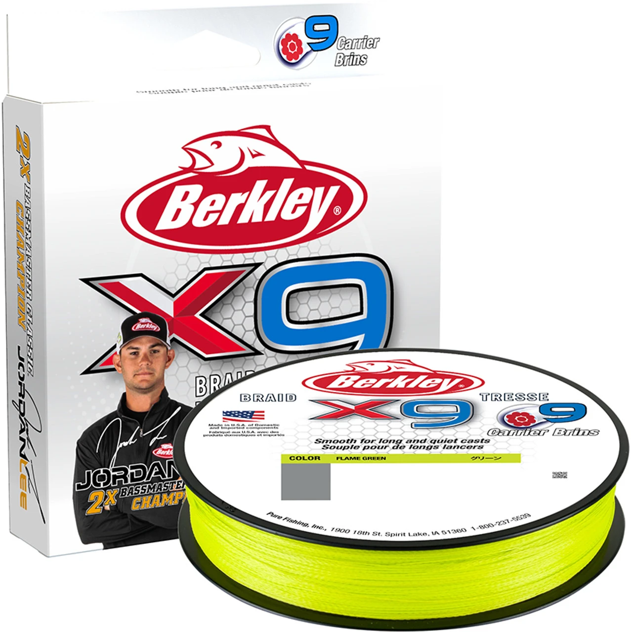 Berkley Jordan Lee X9 Braided Line - Flame Green 3 Berkley Jordan Lee X9 Braided Line - Flame Green