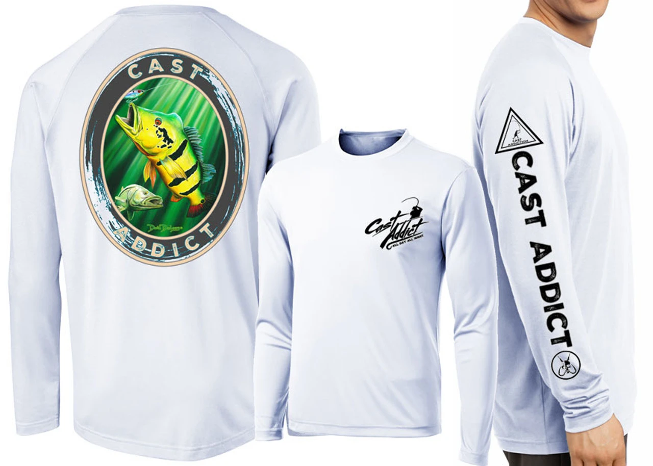 David Dunleavy DMW8054 Cast Addict Peacock Bass/Snook LS Performance Shirts 4 David Dunleavy DMW8054 Cast Addict Peacock Bass/Snook LS Performance Shirts - Image 2