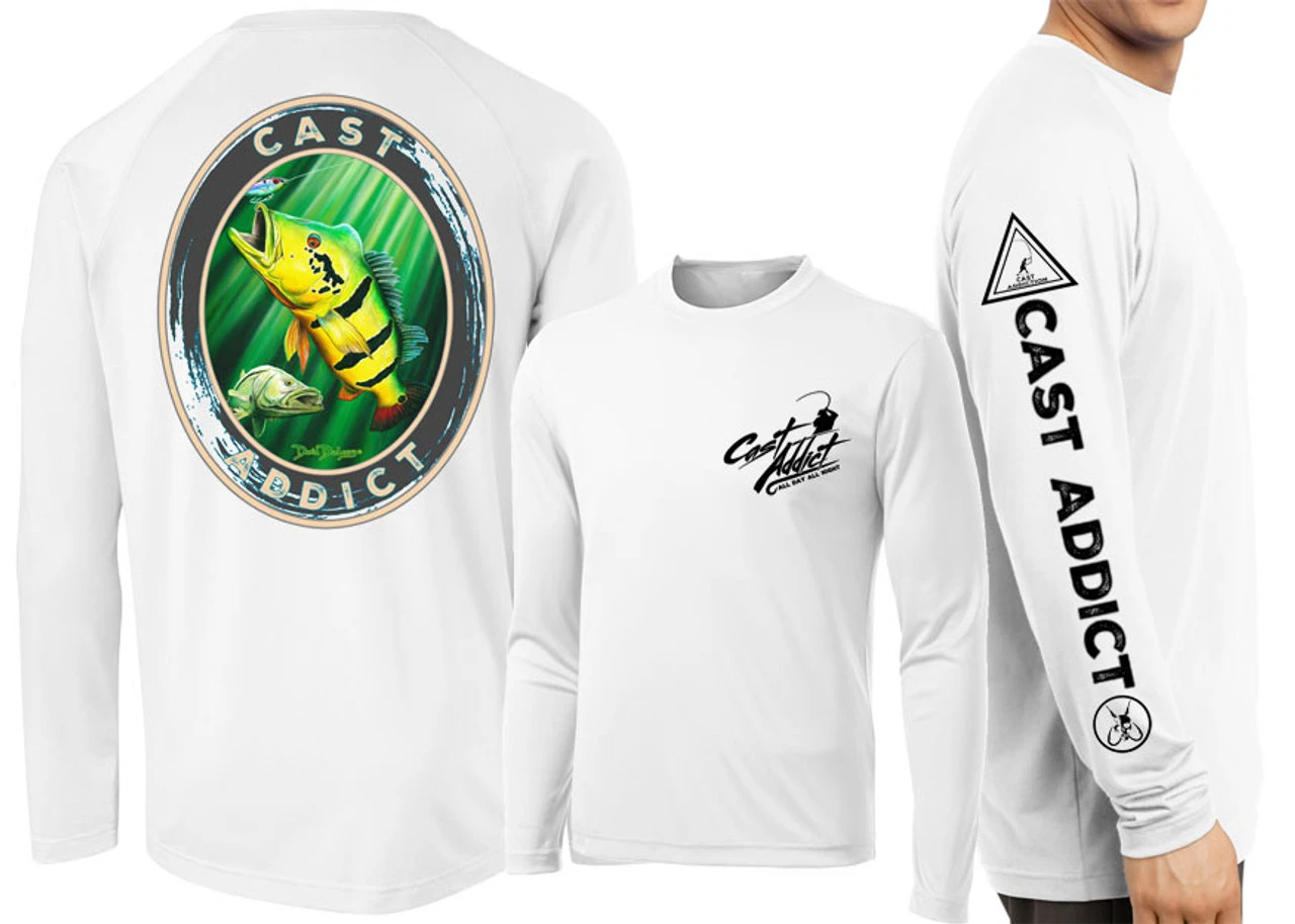 David Dunleavy DMW8054 Cast Addict Peacock Bass/Snook LS Performance Shirts 3 David Dunleavy DMW8054 Cast Addict Peacock Bass/Snook LS Performance Shirts