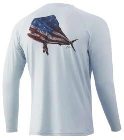 Huk KC Mahi And Stripes Pursuit Long Sleeve Shirt - Plein Air