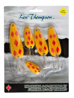Len Thompson Original 5 Piece Lure Kit - Yellow/Red 5 Diamonds