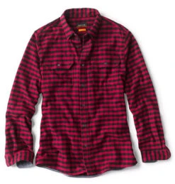 Orvis Mid Mountain Tech Flannel Shirt - Cardinal - Medium