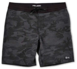 Pelagic Deep Drop Fish Camo Fishing Shorts - Black