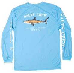 Salty Crew Bruce Long Sleeve Rashguard - Columbia Blue - XL
